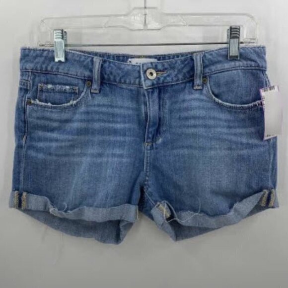 Paige Womens Size 27 Jimmy Jimmy Rolled Cuff Hem Mid Rise Shorts Light Blue Wash - Picture 1 of 13